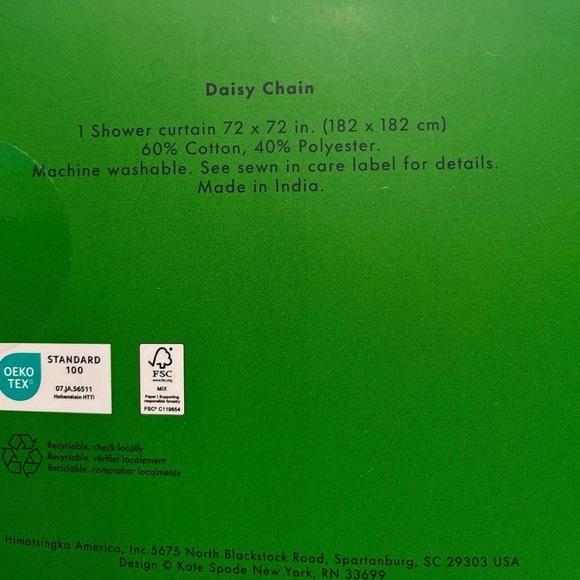 NWT Kate Spade Daisy Chain Shower Curtain - Picture 4 of 4